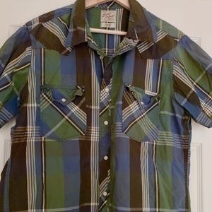 Men's Lucky Brand Western Style Plaid Shirt